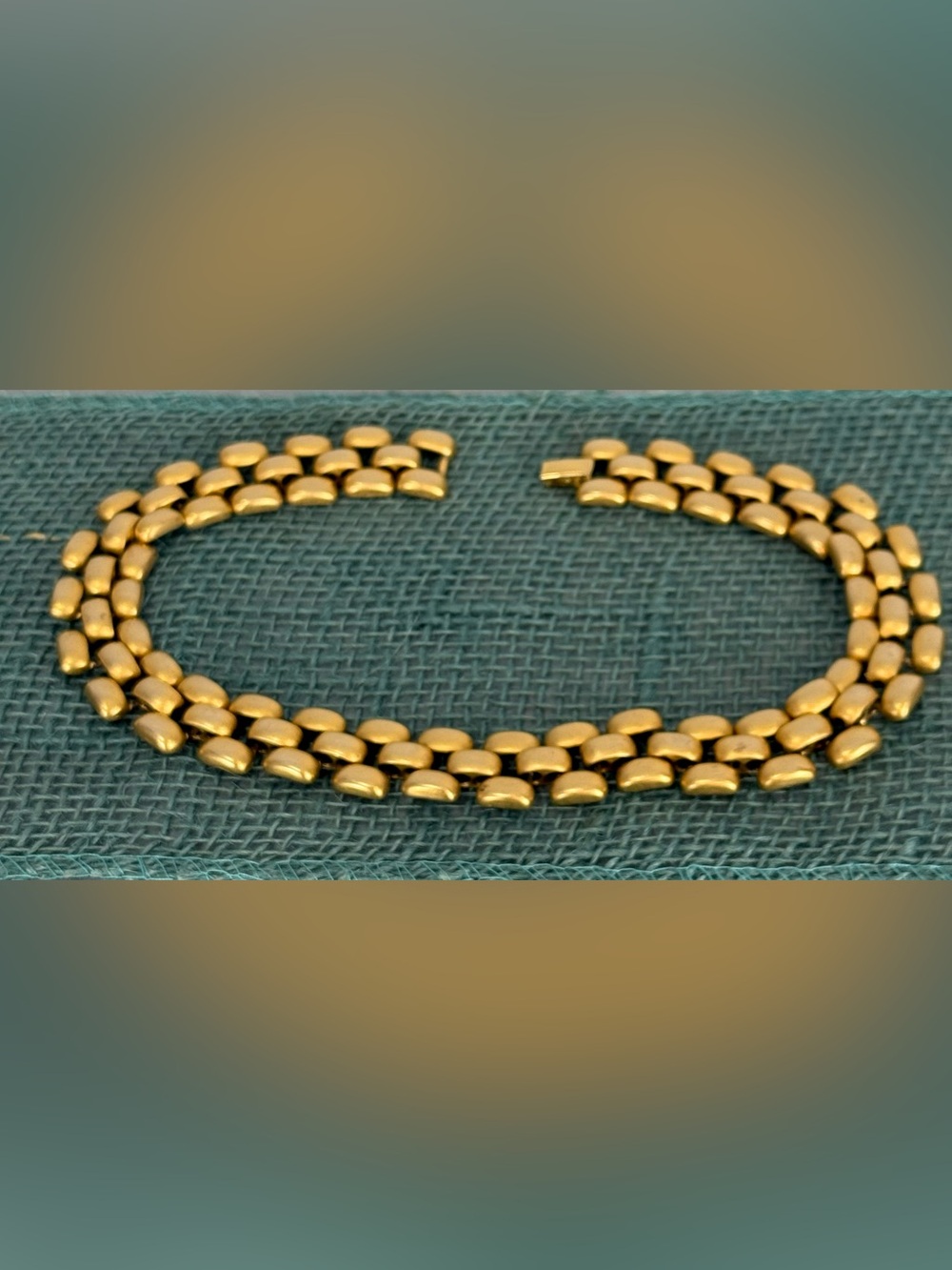 O.P.E.P. Signed Gold-Tone Double Row Link Chain Necklace 17” Fold Over Clasp